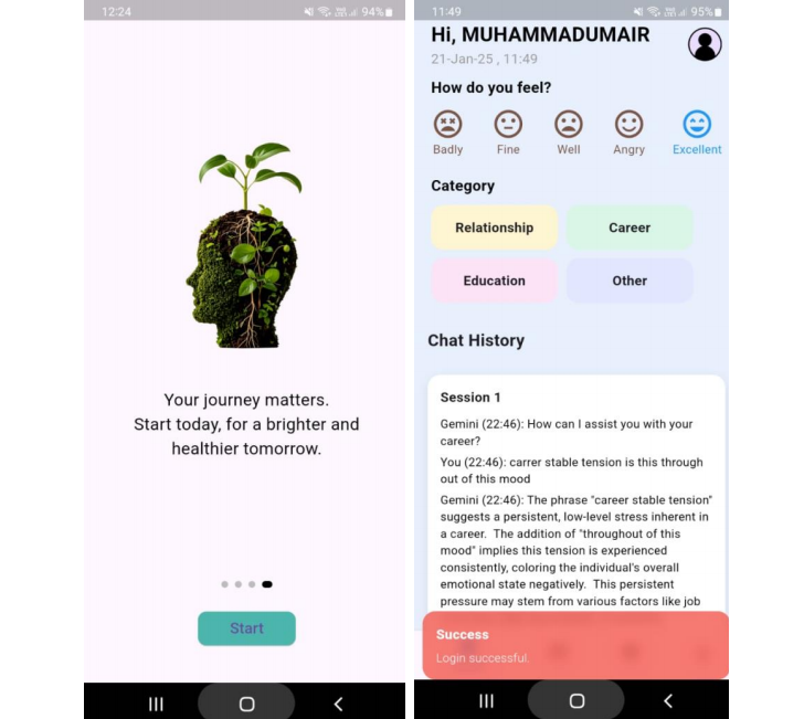 AI Chatbot for Mental Health Support screen 1